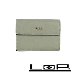 フルラ ■美品■ コンパクトウォレット 3つ折り 財布 レザー グレー 箱 【322976】5