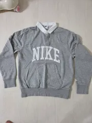 ナイキ カラーネック スウェット グレー