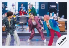 【中古】生写真(ジャニーズ) Snow Man/深澤辰哉・ラウール・佐久間大介/横型・全身/シングル「Dangerholic」MV＆ジャケ写オフショット/公式生写真