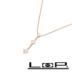 ヴァンドーム ■美品■ 青山 ネックレス アクセサリー ピンクゴールド ダイヤモンド 3P PG K10 1.6g 【372582】3