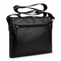 レザー ショルダーバッグ ブラック 薄型 軽量 シンプルデザイン 未使用タグ付き