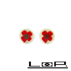 シャネル ■新同■ ココ クローバー イヤリング アクセサリー ホワイト レッド 04P 【419164】3