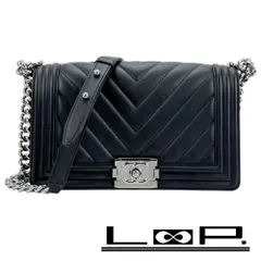 シャネル ■美品■ ボーイシャネル チェーン ショルダー ポシェット ラム ブラック 【382956】2