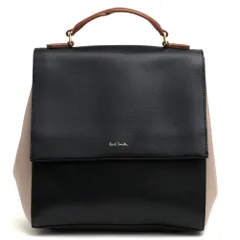 ポールスミス／Paul Smith リュック バッグ バックパック レディース 女性 女性用レザー 革 本革 ブラック 黒  PWR611 カラーブロック フラップ式 バイカラー