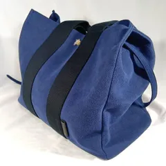 【良品】Pomerance 2way トートバッグ 青 A4収納 大容量 スエード調 マザーズバッグ 旅行