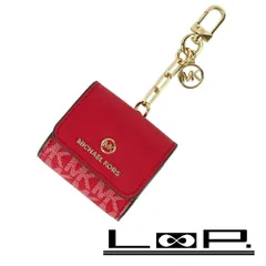 マイケルコース ■未使用■ イヤホンケース Air podsケース キーホルダー 小物入れ コーテッドキャンバス レッド 【432569】9