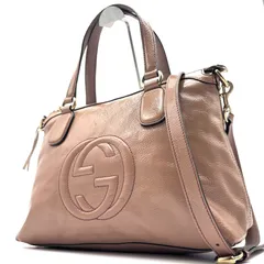 美品 GUCCI グッチ 2way ソーホー ハンドバッグ ショルダーバッグ インターロッキング GG 手持ち 斜め掛け タッセル レディース ベージュ