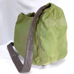【難あり特価】CAMPER カンペール ナイロン ショルダーバッグ 緑 ジャンク リメイク素材 DIY