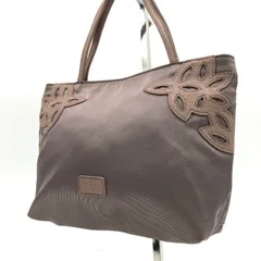 【美品】IBIZA イビザ ハンドバッグ ナイロン レザー 茶 ブラウン ベージュ