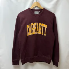 正規品/S カーハート WIP Spellout バーガンディ 起毛 スウェット