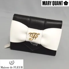 未使用★MARY QUANT×Maison de FLEUR バイカラー ベルトリボン ミニウォレット 三つ折り財布 メゾンドフルール マリークワント マリクワ★