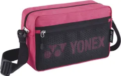 ヨネックス YONEX テニス ショルダーバッグ バック カバン 耐摩擦 正面ポケット 肩掛け 斜め掛け 小物入れ 携帯 ロゴ 観戦 普段使い 移動 部活動 クラブ サークル スクール チーム  BAG2135 181 ブラック×ピンク