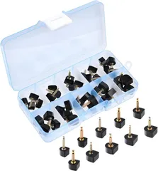 LEONTOOL 20足セット 靴底修理キット 靴ヒール修理用釘 U型 5サイズ 9x9mm、10mm、9x9mm、10x11mm、12x12mm トップリフト ネイル径 2.4mm 3.0mm (ブラック)