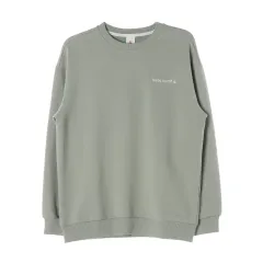 le coq sportif ロゴ バッグ プリント スウェットシャツ カーキ