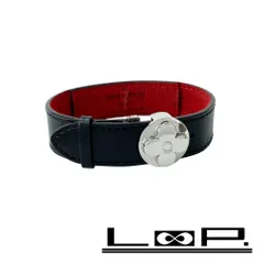 ルイヴィトン ■美品■ ブラスレ ヴー グッドラック ブレスレット バングル レザー メタル ノワール レッド シルバー M64447  【452871】7