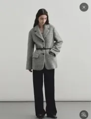 몽돌 ベルト付き ヘアリー ジャケット