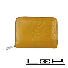 ロエベ ■中古■ アナグラム 6 カード ジップ ウォレット コインケース カードケース 財布 小銭入れ レザー キャメル 【27240】11