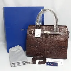 未使用★RODANIA クロコダイル 2Way ショルダー ハンドバッグ 3002L ブラウン ロダニア★