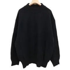 バーニーズニューヨーク BARNEYS NEW YORK モックネックニット セーター プルオーバー ウール混 黒 ブラック Mのサムネイル