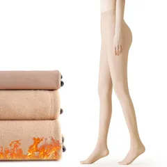 [YUMISS] 裏起毛タイツ レディース 透け感 【暖かく足も自然と細見せ・程よい着圧で美脚美尻】 フェイクタイツ ストッキング感 寒さ対策 一体式 動きやすい 伝線しにくい アウトドア レギンス (JP, アルファベット, Free Size, 肌色8 0