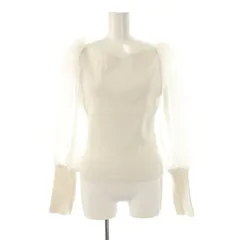 セルフォード CELFORD 23SS  シアースリーブニットプルオーバー カットソー 長袖 リブ 38 白 /NR ■OS