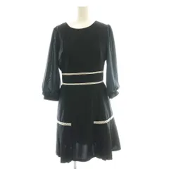 リランドチュール Rirandture レース切替プリーツワンピース 1 紺 ネイビー 白 ホワイト /SS ■OS