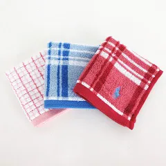 ラルフローレン RALPH LAUREN ハンカチ ハンドタオル まとめ 3点セット 小物 チェック ブルー・レッド ※KM