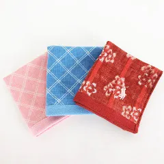 ラルフローレン RALPH LAUREN ハンカチ ハンドタオル まとめ 3点セット 小物 チェック 総柄 ブラウン・ブルー・オレンジ ※KM