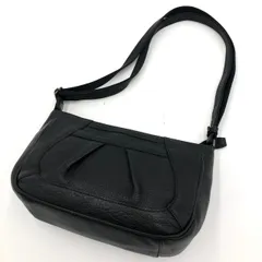 【美品】IBIZA イビザ レザー ショルダーバッグ ブラック 黒 本革 シボ革