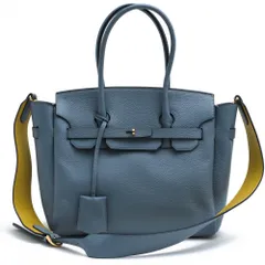 ココセリュックス ゴールド／COCOCELUX GOLD バッグ ハンドバッグ 鞄 トートバッグ レディース 女性 女性用 レザー 革 本革 ライトブルー 水色  205DA0383 ベルトデザイン シボ革 シュリンクレザー 2WAY ショルダーバッグ