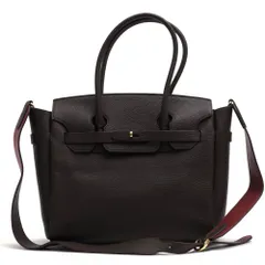 ココセリュックス ゴールド／COCOCELUX GOLD バッグ ハンドバッグ 鞄 トートバッグ レディース 女性 女性用 レザー 革 本革 ダークブラウン 茶 ブラウン  205DA0383 ベルトデザイン シボ革 シュリンクレザー 2WAY ショルダーバッ