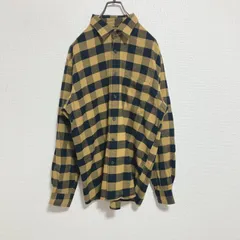 【状態良好】UNIQLO ユニクロ　ネルシャツ　長袖シャツ　チェック　黄黒　L