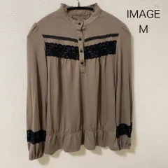 AR10756 イマージュ IMAGE レース切替 長袖ブラウス フリルデザイン Mサイズ 春秋のサムネイル