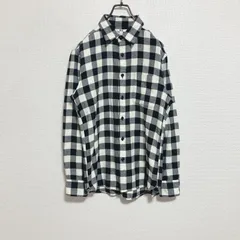 【状態良好】UNIQLO ユニクロ　ネルシャツ　長袖シャツ　チェック　黒白グレー　M