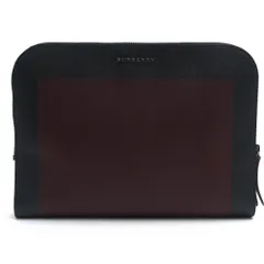 バーバリー／BURBERRY バッグ セカンドバッグ クラッチバッグ 鞄 メンズ 男性 男性用 レザー 革 本革 ネイビー 紺  A4サイズ収納可 ノートPC収納可