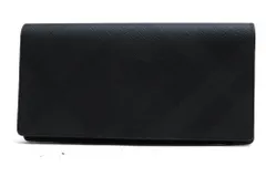 バーバリー／BURBERRY 長財布 財布 ウォレット メンズ 男性 男性用 PVC レザー 革 ブラック 黒  8014479 Cavendish London Check Canvas And Leather Wallet ロンドンチェック 二つ折り 小銭