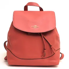 コーチ／COACH リュック バッグ バックパック レディース 女性 女性用 レザー 革 本革 ピンク  F72645 Elle Backpack エル バックパック フラップ式 巾着型 シボ革 シュリンクレザー