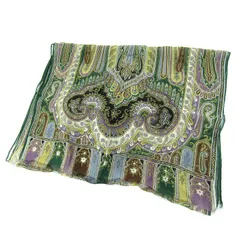 エトロ ストール スカーフ シルク100% ペイズリー柄 ブランド レディース グリーン ETRO 【中古】