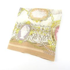 ユミ カツラ スカーフ 未使用 シルク100% ブランド レディース ベージュ YUMI KATSURA