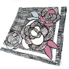 アイビー アクセサリー スカーフ 未使用 シルク100% 花柄 ブランド レディース グレー IVY accessory 【中古】