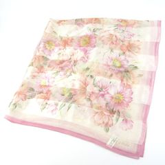 ジュンアシダ スカーフ シルク100% 花柄 ブランド レディース ベージュ jun ashida 【中古】