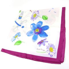 パテック フィリップ スカーフ シルク100% 花柄 ブランド イタリア製 レディース パープル PATEK PHILIPPE 【中古】