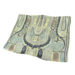 エトロ ストール スカーフ シルク100% ペイズリー柄 ブランド イタリア製 レディース ネイビー ETRO 【中古】