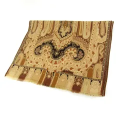 エトロ ストール スカーフ ウール/シルク混 ペイズリー柄 ブランド イタリア製 レディース ブラウン ETRO 【中古】