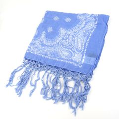 アズールバイマウジー ストール スカーフ フリンジ ペイズリー柄 ブランド レディース ブルー AZUL by moussy 【中古】