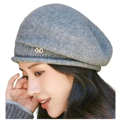 【新品】 [LUMANA] ベレー帽 ニット レディース ゆったり ナチュラル 小顔 シンプル ニットベレー帽 秋冬 防寒 保温 暖かい 無地 おしゃれ 可愛い きれいなシルエット ガーリー (ライトグレー) 1