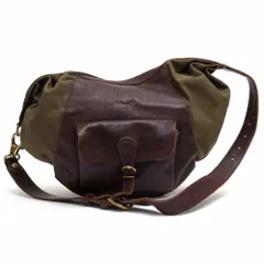 イルビゾンテ／IL BISONTE バッグ ショルダーバッグ 鞄 レディース 女性 女性用 コットン 綿 キャンバス レザー 革 オリーブ カーキ  5452302020 3WAY L 三日月型 定番 ユニセックス 男女兼用