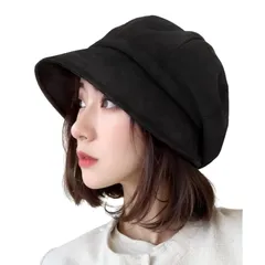 【新品】 [UNIVERSTOCK] [ユニバーストック] 帽子 レディース 秋冬 小顔 防寒 保温 防風 深め 大きめ 調整可能 キャスケット風 スエード調 軽量 折りたたみ 耳まで隠れる 暖かい おしゃれ あったかい 無地 黒 茶 カーキ アイボリー  1