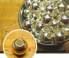 筋入りシルバービーズ ビーズ10ｍｍ丸玉【中空】 Silver925/パーツ/アクセサリー/材料/クラフト/手芸