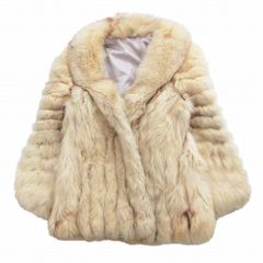 フォックスファー 本毛皮 ハーフコート アウター ホワイト レディース  【中古】